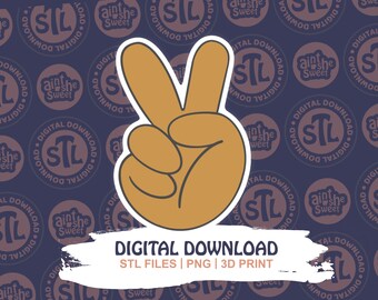 Peace Sign Cookie Cutter STL | Groovy 70's Theme | Peace Hand Symbol | 3D Print Cookie Cutter Digital File | INSTANT DOWNLOAD