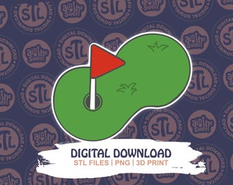 Koekjesuitsteker voor golfbaan STL | Digitale download | 3D-print koekjesvorm | Bakken met sportthema | Gunst voor golffeest | DIRECT DOWNLOADEN