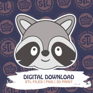 Raccoon Cookie Cutter STL File | Forest Animal Cookie Cutter | Woodland Raccoon Digital File | 3D Print Cookie Cutter | INSTANT DOWNLOAD