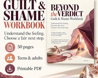 Guilt and Shame Workbook, Self Compassion Worksheets for Teens and Adults, Self Forgiveness Journal, Boundaries and Therapy Printables