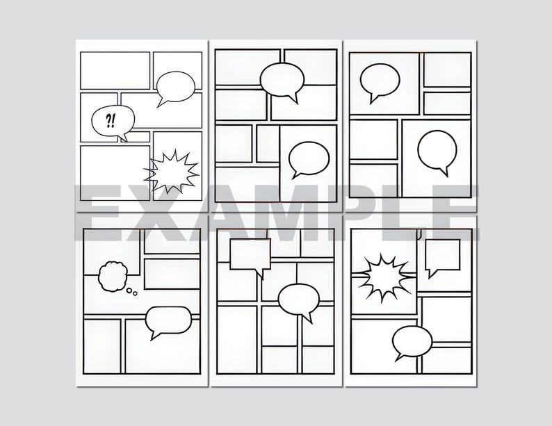 50 Blank Comic Book Templates Printable - Comic Strip Drawing Pages ...