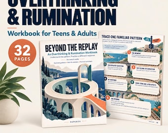 Overthinking Workbook, Rumination Worksheets for Teens & Adults, CBT Thought Reframing, Cognitive Defusion, Printable Anxiety Journal