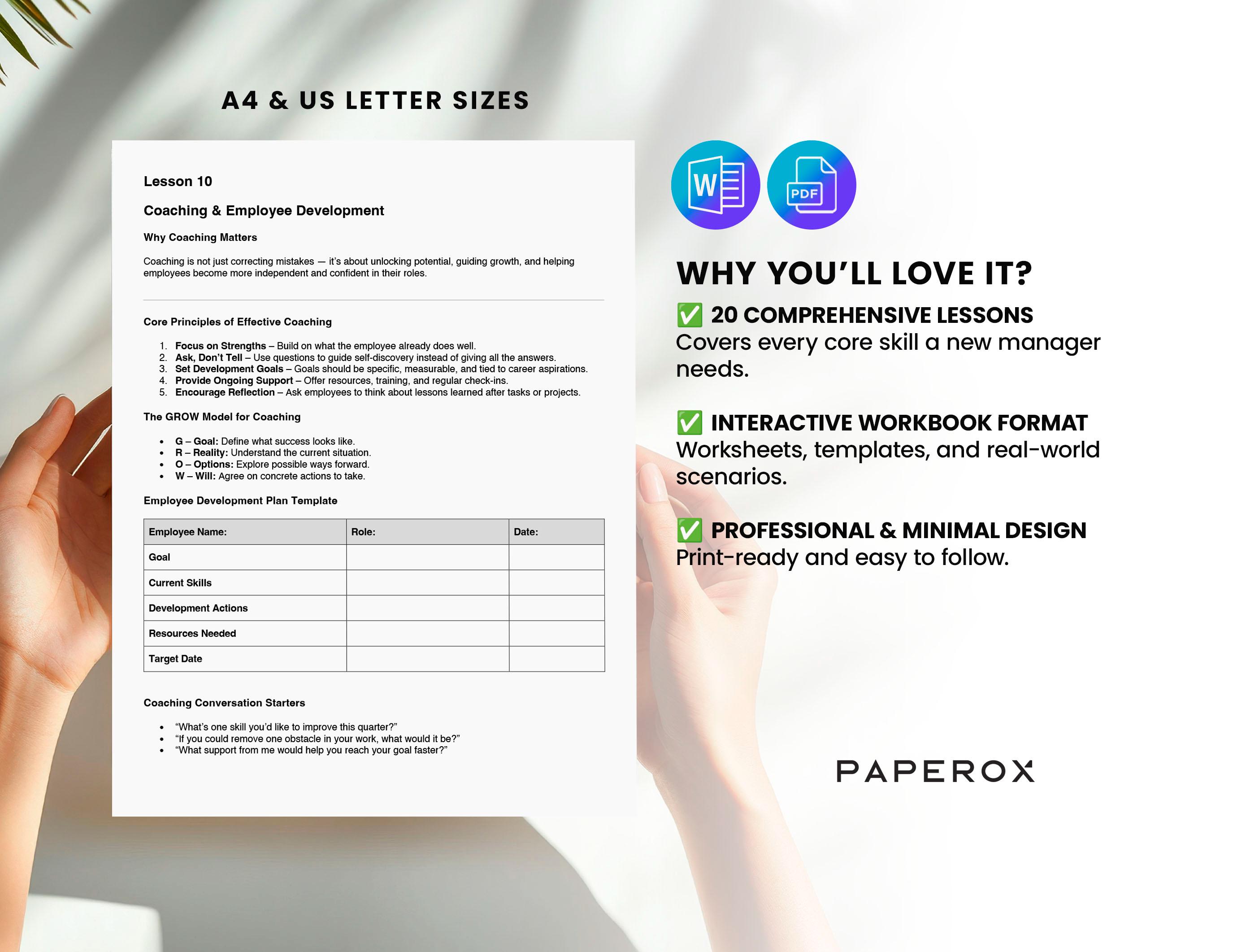 New Manager Training Workbook | Leadership Skills & Development Guide ...