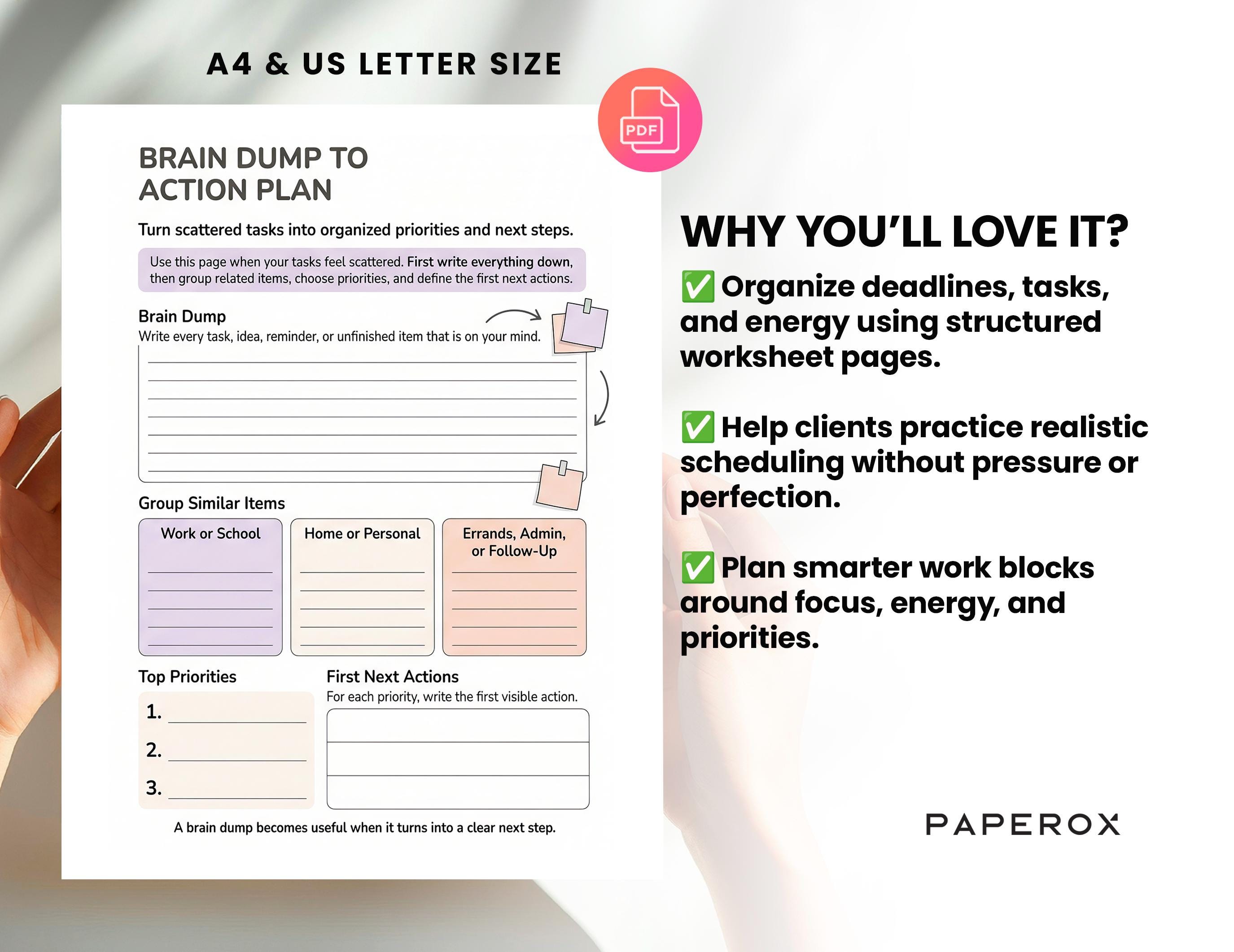 Time Management Worksheets for Adults and Kids, ADHD Planner, Executive ...