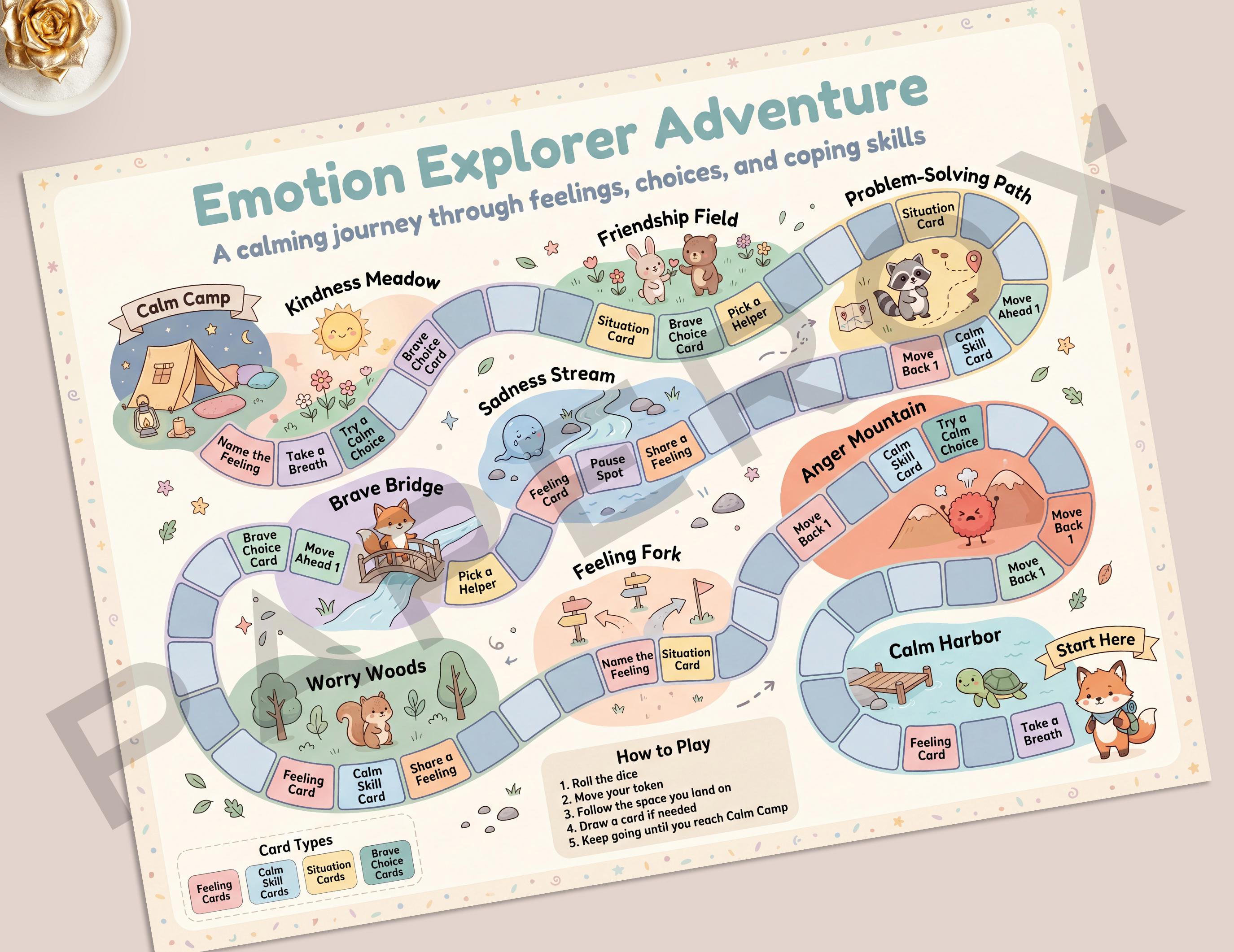 Kids Feelings Board Game, Coping Skills Game for Kids, Child Emotional ...