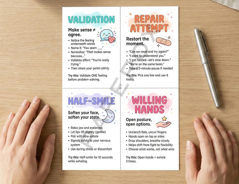64 DBT Flash Cards Printable, Dialectical Behavior Therapy Coping ...