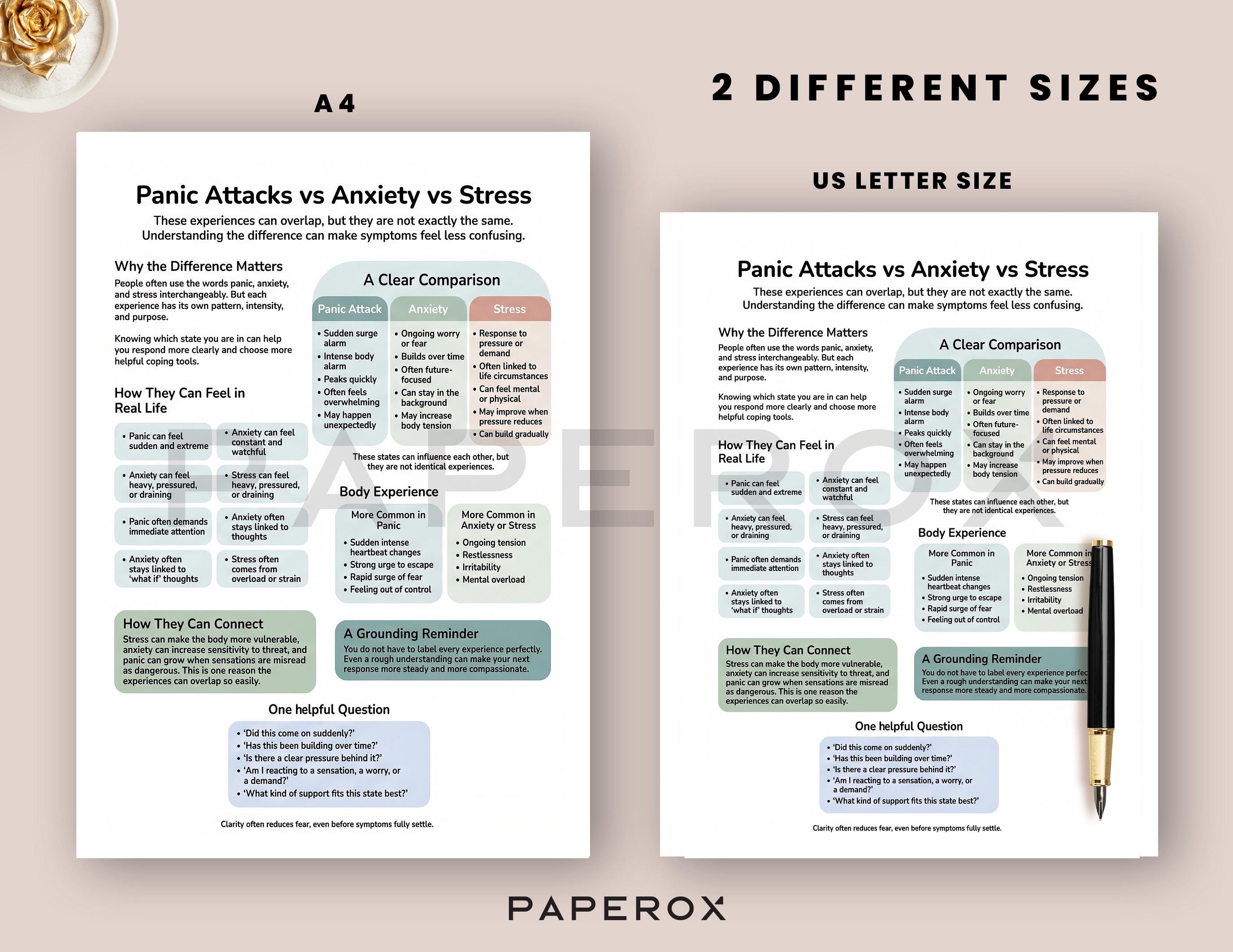 Panic Attack Coping Skills Workbook, Anxiety Worksheets, CBT Therapy ...
