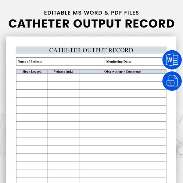 Urine Tracking Sheet - Etsy