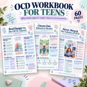May include: A 60-page OCD workbook for teens featuring printable pages for insight, reflection, and practice. The workbook includes sections titled Real Danger vs. the OCD Alarm, Choose One Ritual to Resist, and Stress, Sleep & the Volume of OCD.