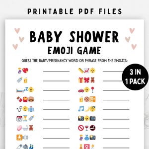 Baby Shower Emoji Game, Baby Emoji Game Printable, Emoji Baby Shower Activity, Baby Shower Game with Answer Key, Fun Baby Sprinkle Game PDF