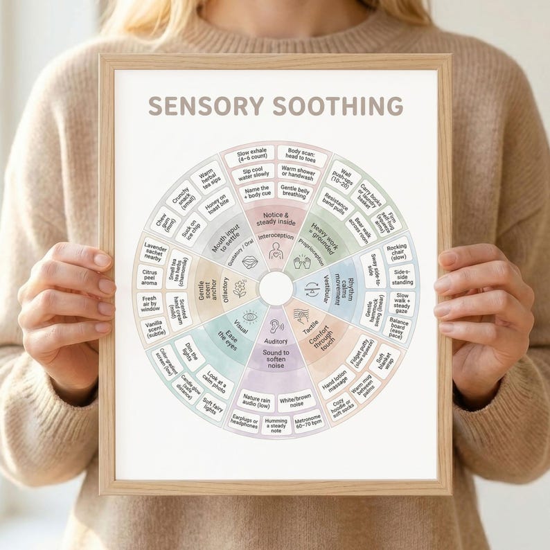 Soothing Sysystem Sensory Soothing Wheel Printable - Nervous System Regulation & Self ...