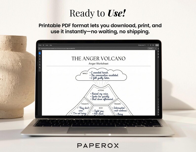 Anger Worksheet Printable for Teen Therapy, Couples Counseling & Anger ...