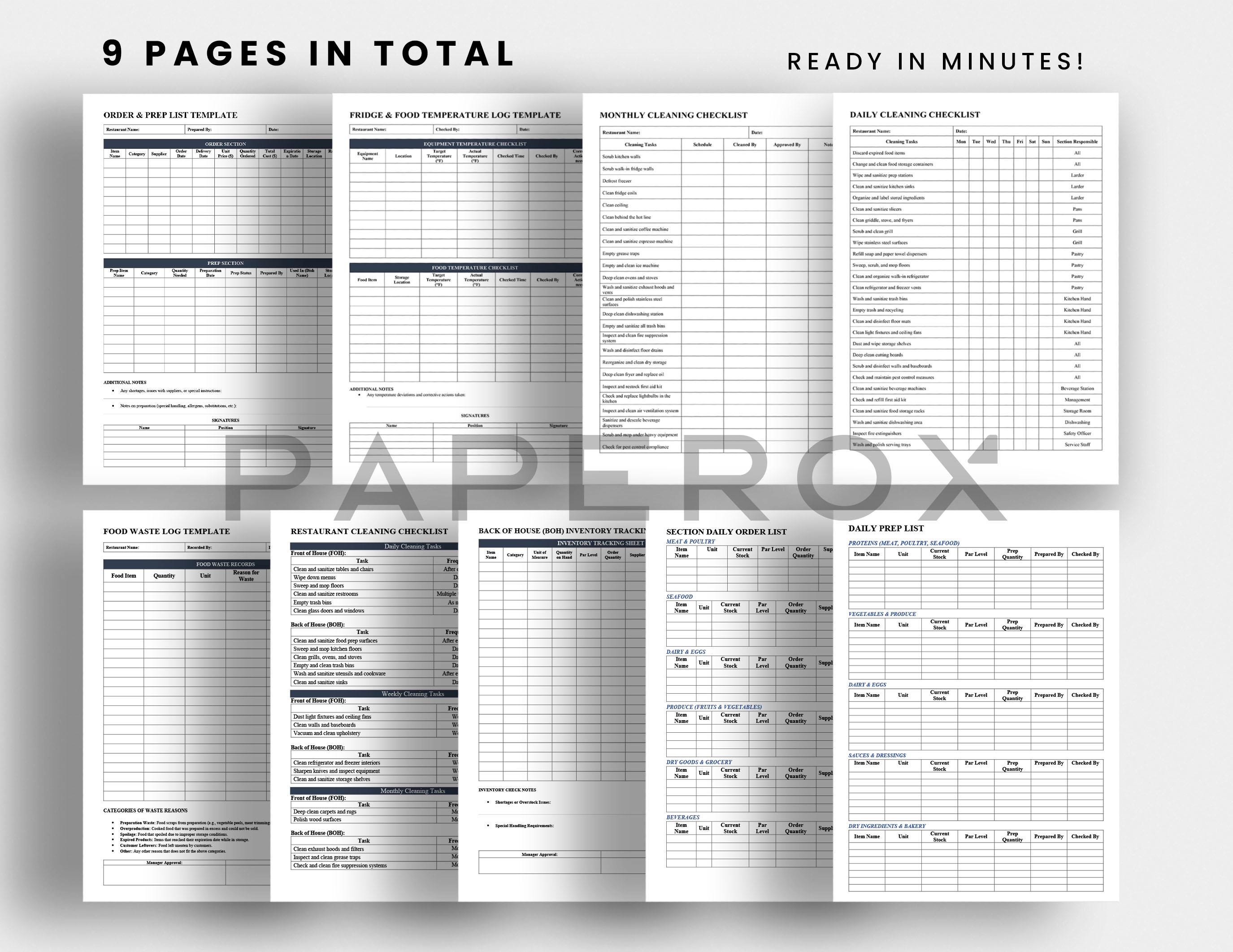 restaurant kitchen spteadsheet template, kitchen daily... Restaurant Kitchen Management Templates, Food Order Sheet, Inventory ...