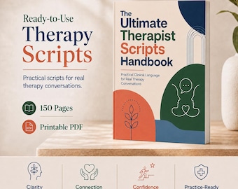 Therapist Scripts Handbook 150 Pages | Therapy Session Scripts, Therapist Toolkit, New Therapist Resources, Counseling Tools, Printable PDF
