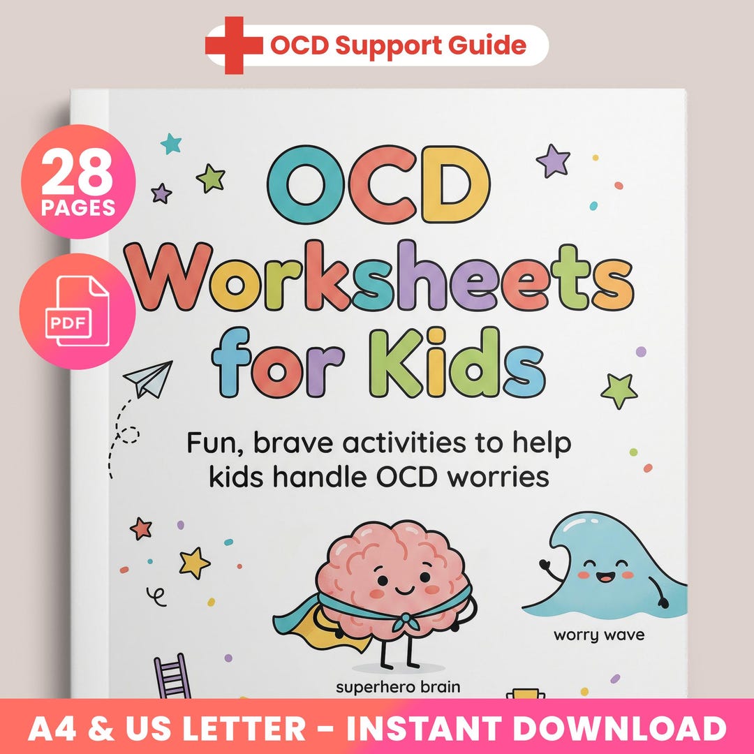 OCD Worksheets for Kids, ERP Therapy Workbook, Child Anxiety Activities ...