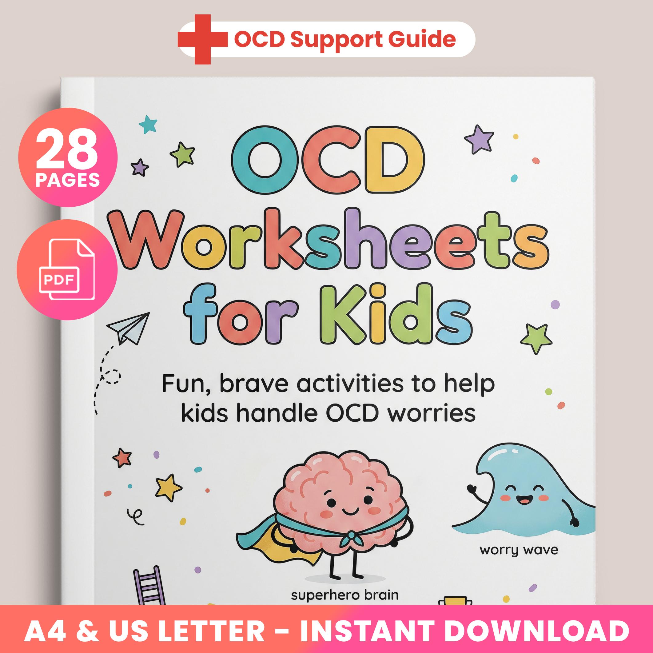 OCD Worksheets for Kids, ERP Therapy Workbook, Child Anxiety Activities ...