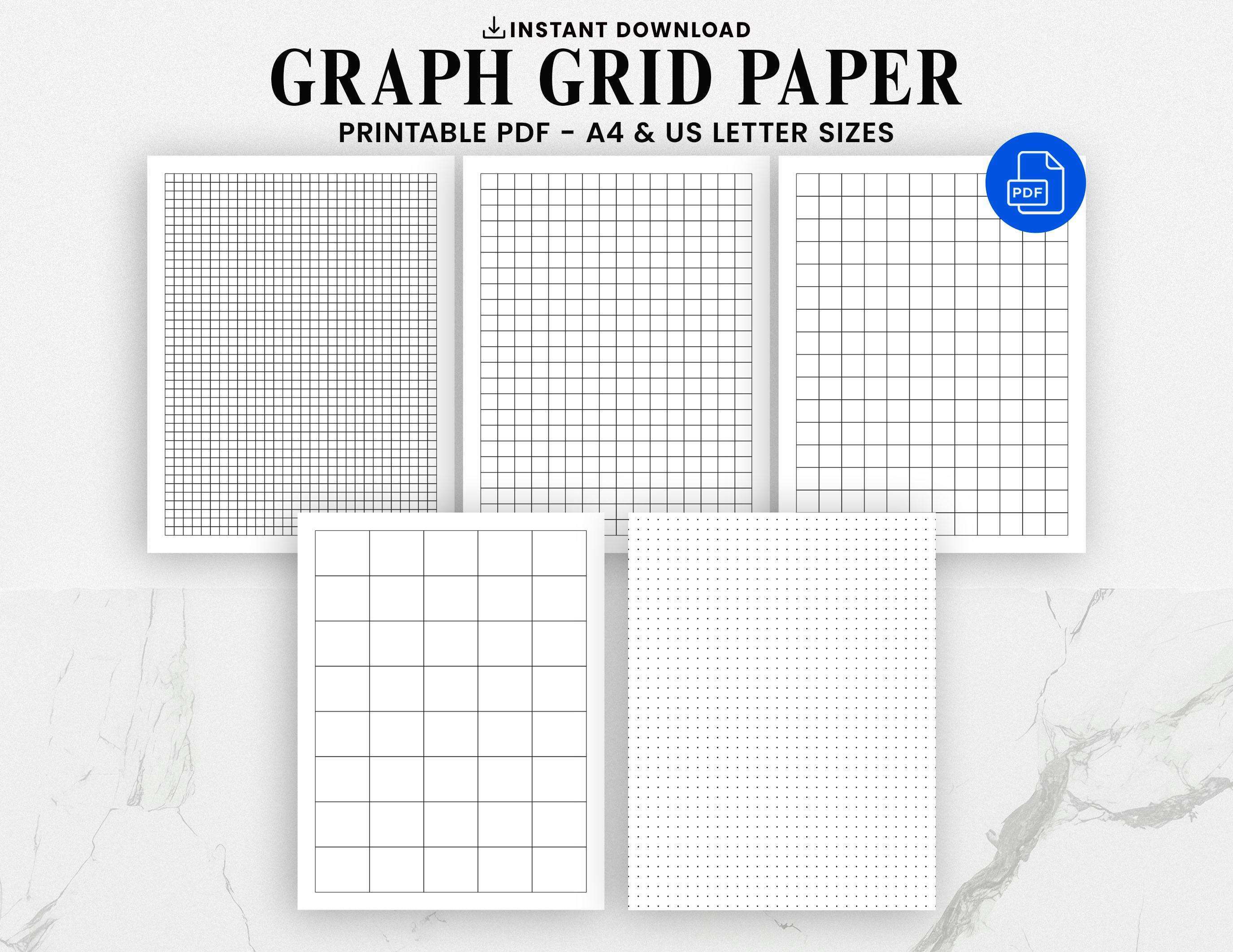 Graph Paper Printable Bundle - Digital Grid Paper Sheets - Dot Graph ...