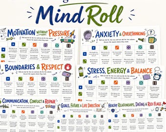 Therapie-Würfelspiel für Teenager, Spiel für die Schulberatung, Gesprächsanregungen für Gruppentherapie, Emotionsregulation und Bewältigungsstrategien (druckbare PDF-Datei)