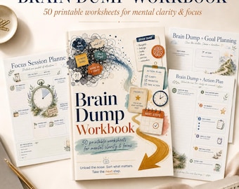 Brain Dump Workbook, ADHD Brain Dump, Executive Function Planner, Overthinking Journal, Mental Load Planner, Productivity Planner Printables