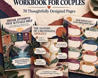 Difficult Conversations Workbook for Couples, Couples Communication, Relationship Worksheets, Conflict Resolution, Marriage Counseling PDF