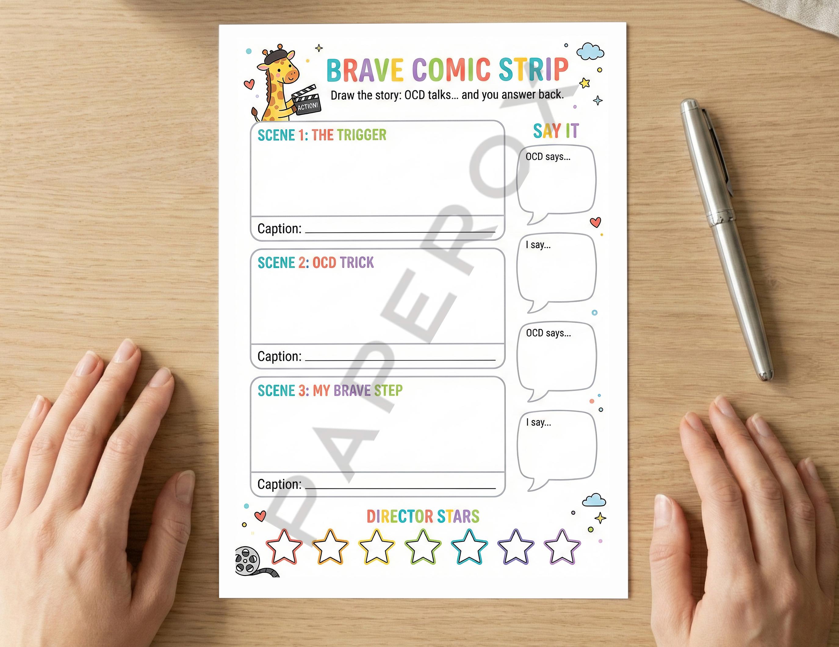 OCD Worksheets for Kids, ERP Therapy Workbook, Child Anxiety Activities ...