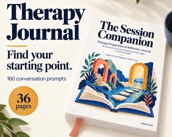 Therapy Journal, Session Preparation Worksheets and Reflection Prompts, Counseling Workbook for Teens and Adults