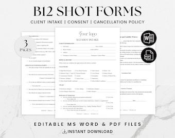 Vitamin B12 Injection Consent and Liability Waiver Form Template for Clinics, Med Spas, and Wellness Providers | Editable in Word & Canva - Etsy Vitamin B12 Injection Consent and Liability Waiver Form Template for Clinics, Med Spas, and Wellness Providers | Editable in Word & Canva - Etsy