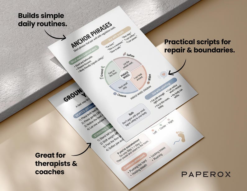 Repiar Shop Script Nervous System Reset Workbook, Emotional Regulation Worksheets, Somatic ...