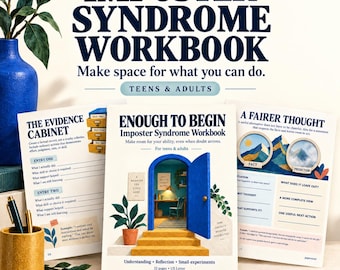 Imposter Syndrome Workbook, Self Doubt Worksheets for Teens & Adults, Confidence Journal for Therapy