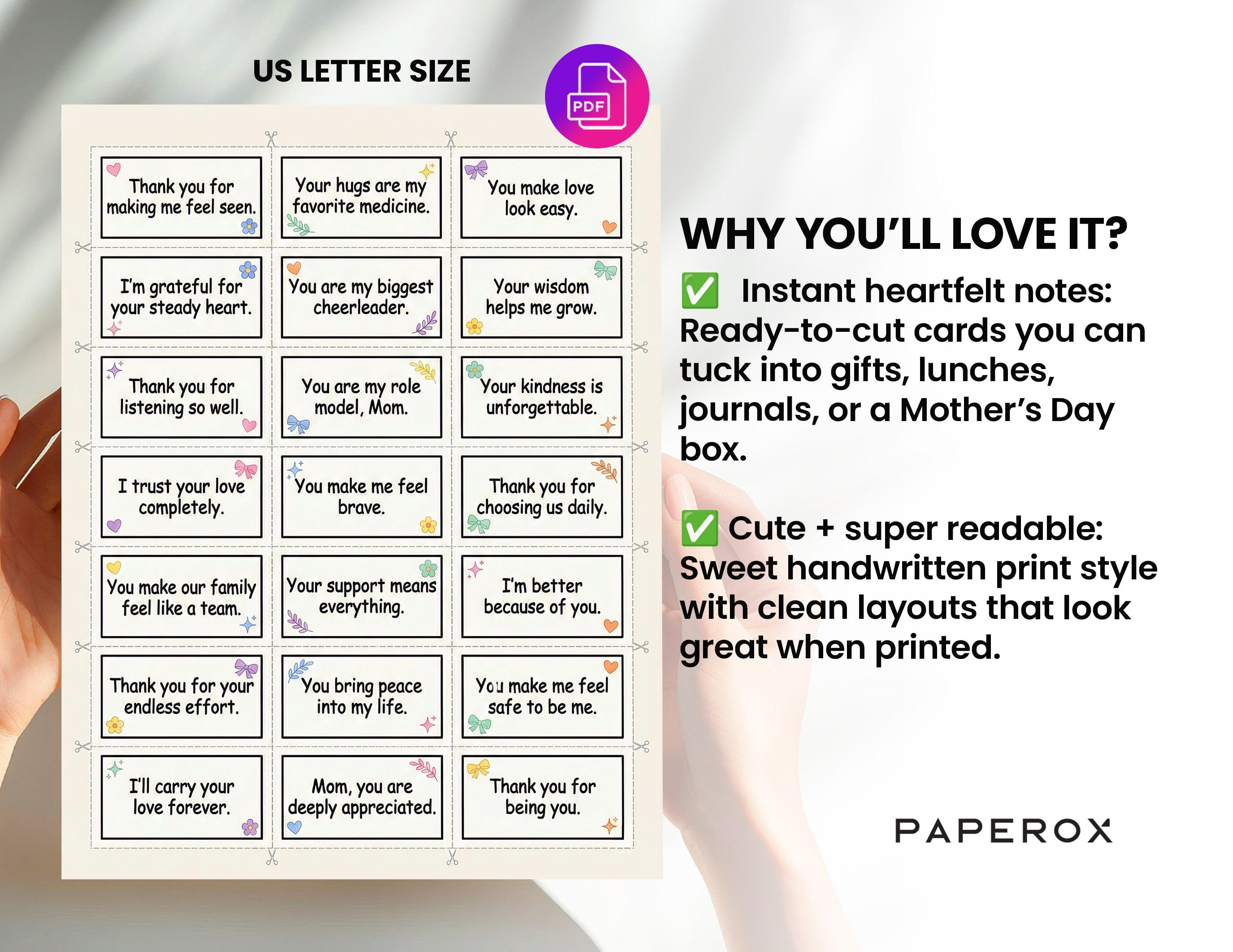 Love Notes for Mom Printable | Love Quotes for Mom | Mother’s Day ...