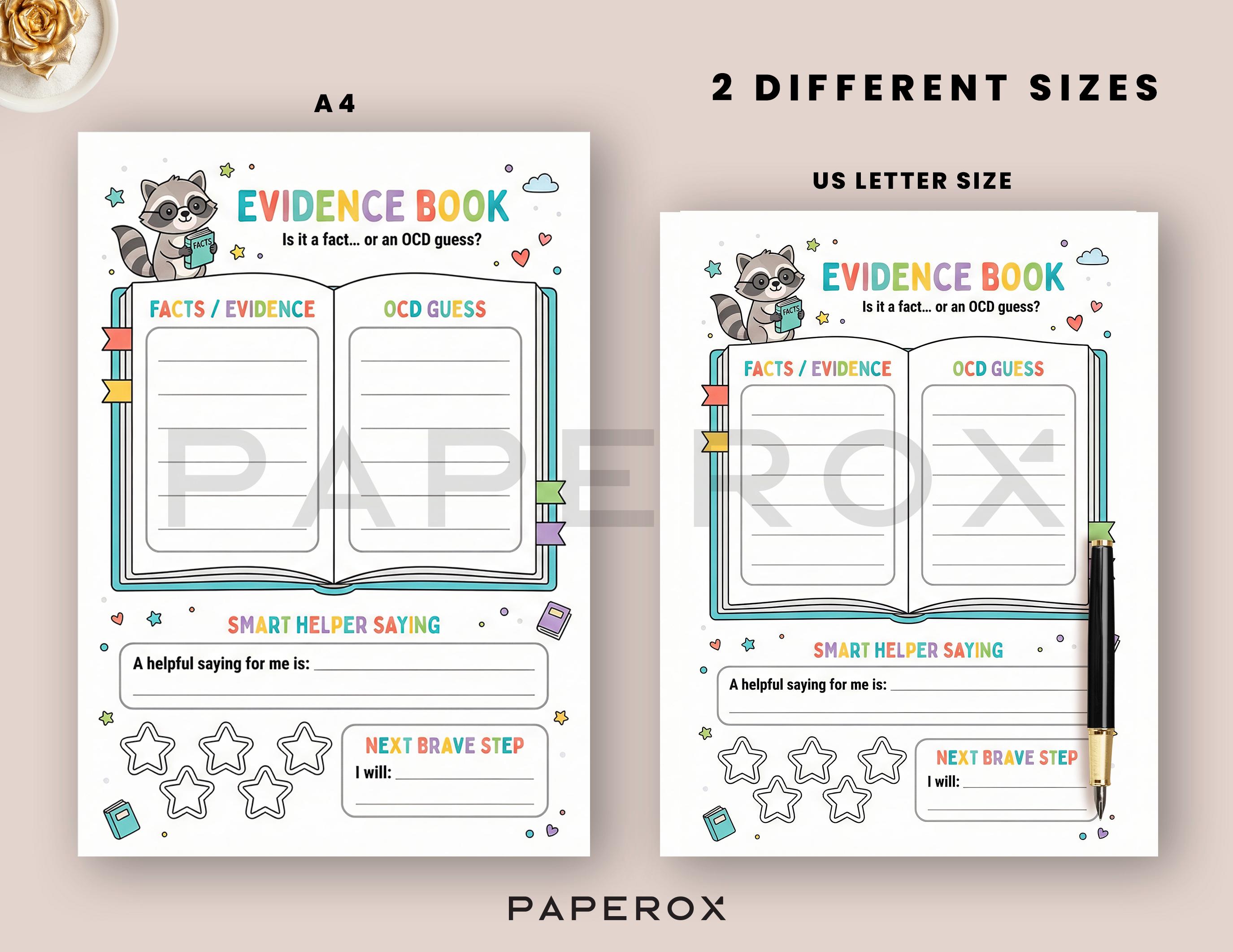 OCD Worksheets for Kids, ERP Therapy Workbook, Child Anxiety Activities ...