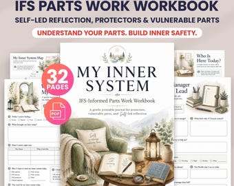 IFS Parts Work Workbook, Internal Family Systems Worksheets, Inner Child Healing Journal,Self Discovery Therapy Printable PDF Adults & Teens