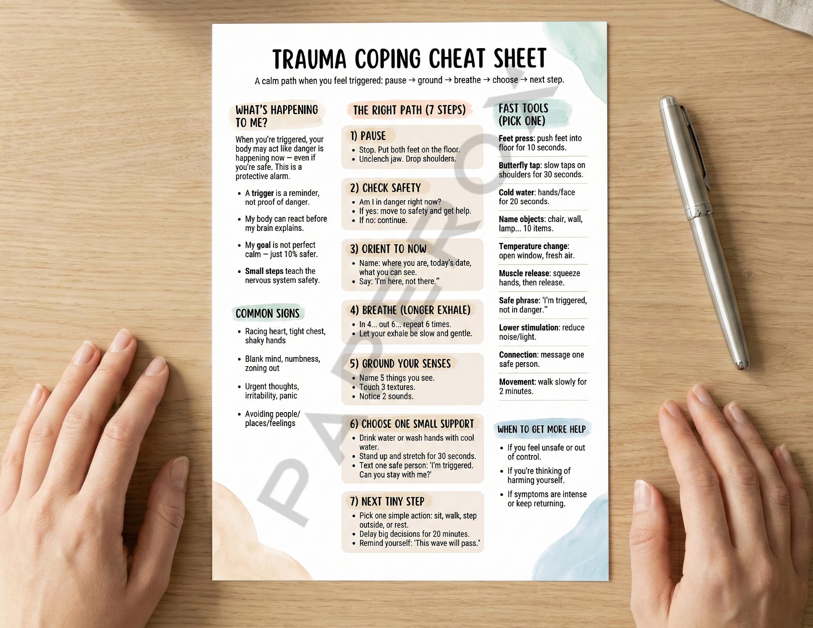 Trauma Healing Worksheets CBT Bundle, PTSD Coping Skills, Nervous ...