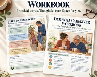 Dementia Caregiver Workbook, Caregiver Support & Communication Scripts, 30 Pages, Dementia Care Guide, Alzheimer's Caregiving Printable