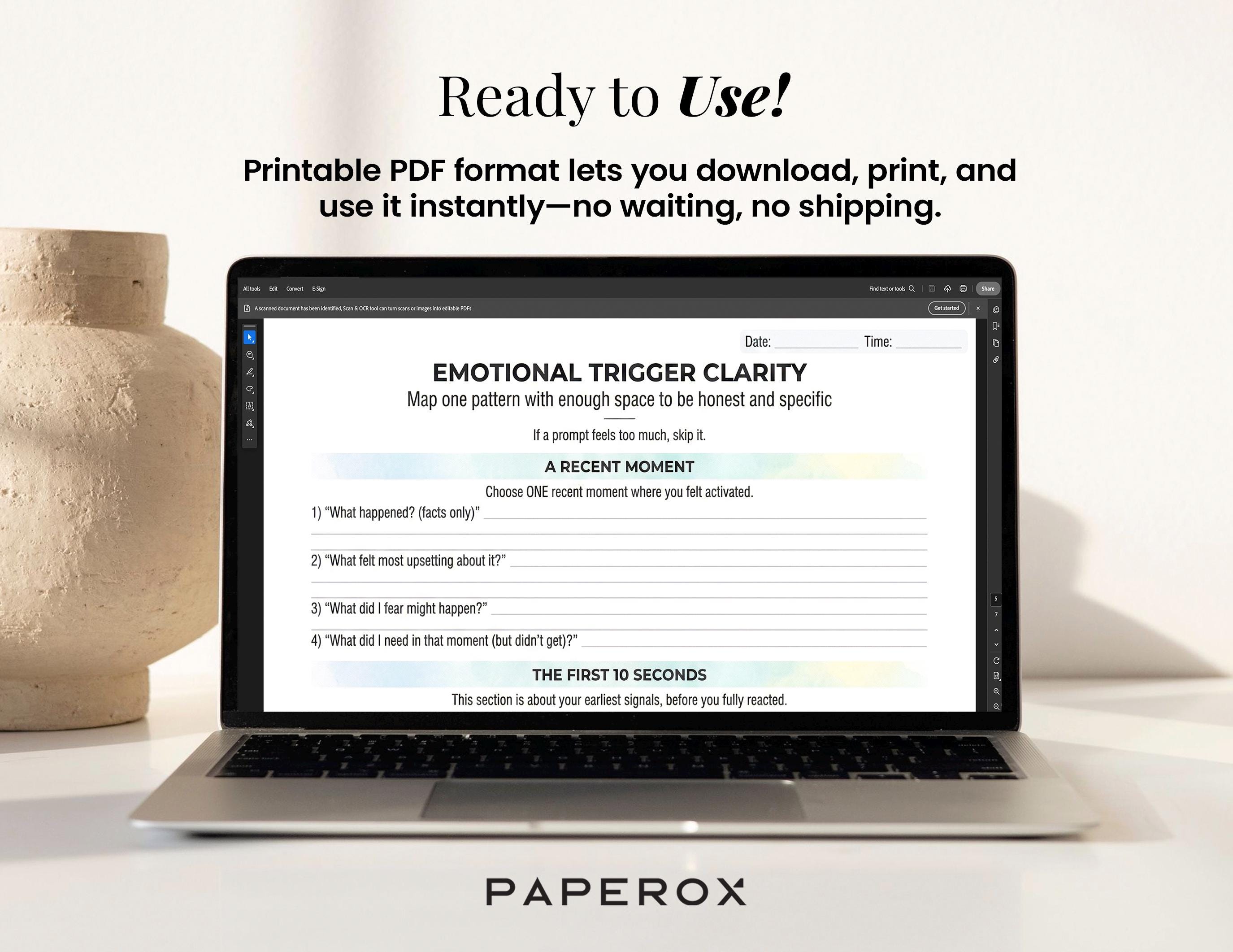Emotional Triggers Worksheet Printable, Identify Triggers & Body Cues ...