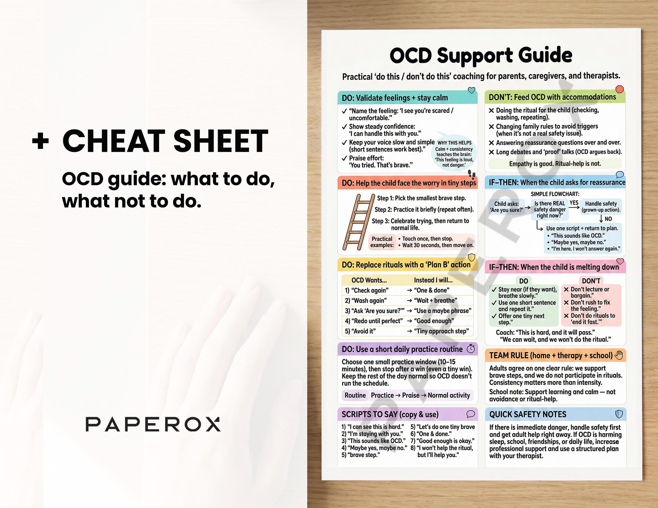 OCD Worksheets for Kids, ERP Therapy Workbook, Child Anxiety Activities ...