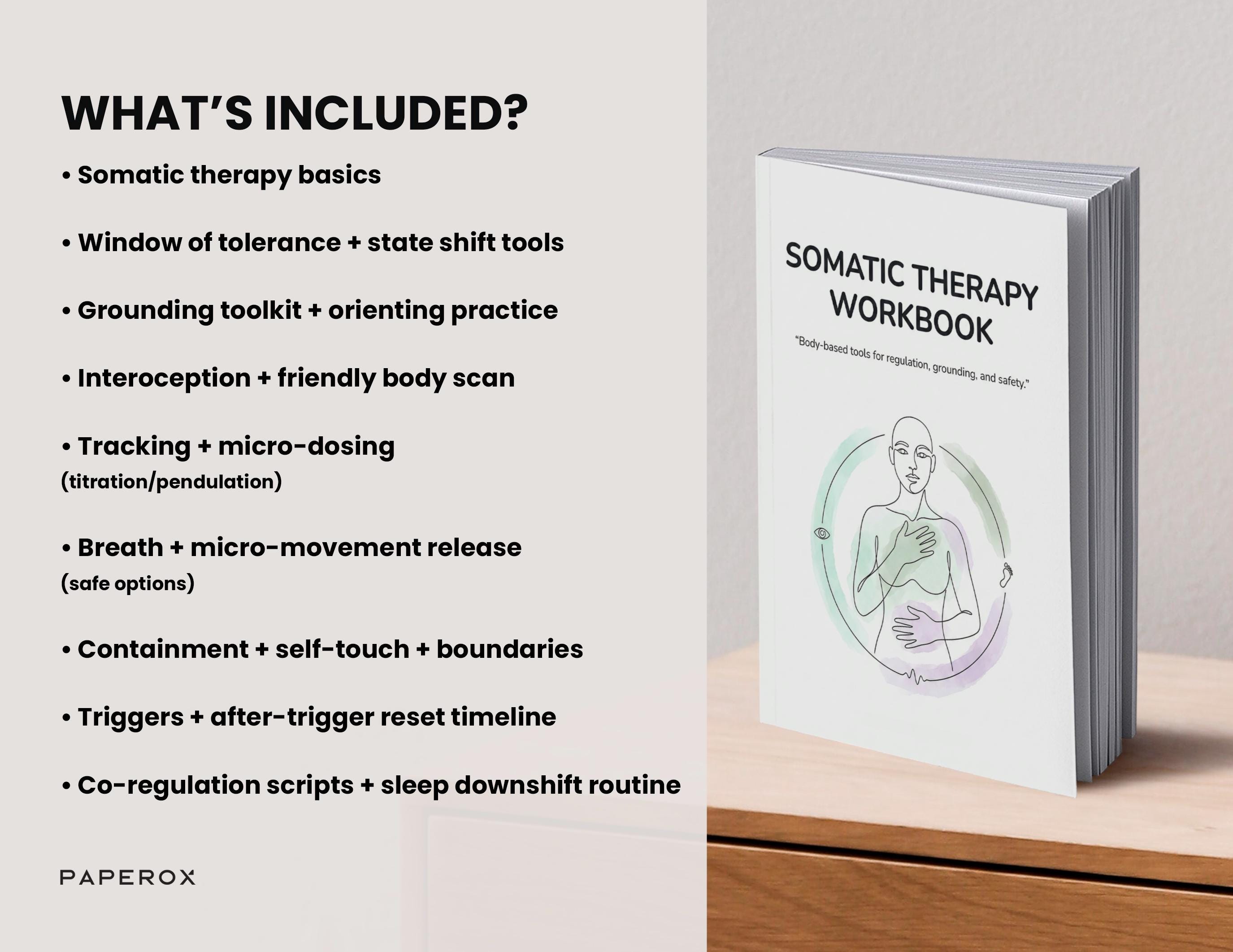 Somatic Therapy Worksheets - Coping Skills Workbook + Cheat Sheet ...