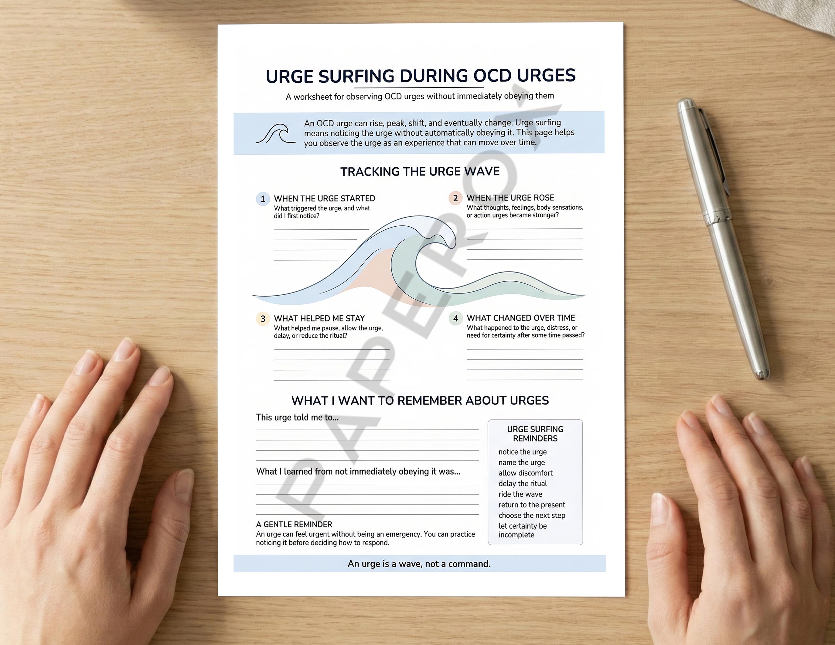 OCD Worksheets Bundle: CBT Workbook for Adults, ERP Therapy Handouts ...