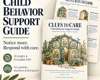 Child Behavior Support Guide, Parenting Worksheets, Co Regulation Tools, Emotional Regulation, Parent Handouts for Teachers and Therapists