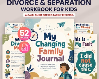 Divorce Workbook for Kids. Separation Journal. Family Change Workbook. Therapy Worksheets. Coping Skills for Children