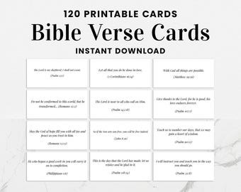 Bible Verse Cards Printable | Scripture Cards for Women | Christian Gifts | Bible Study Tools | Faith-Based Encouragement Set