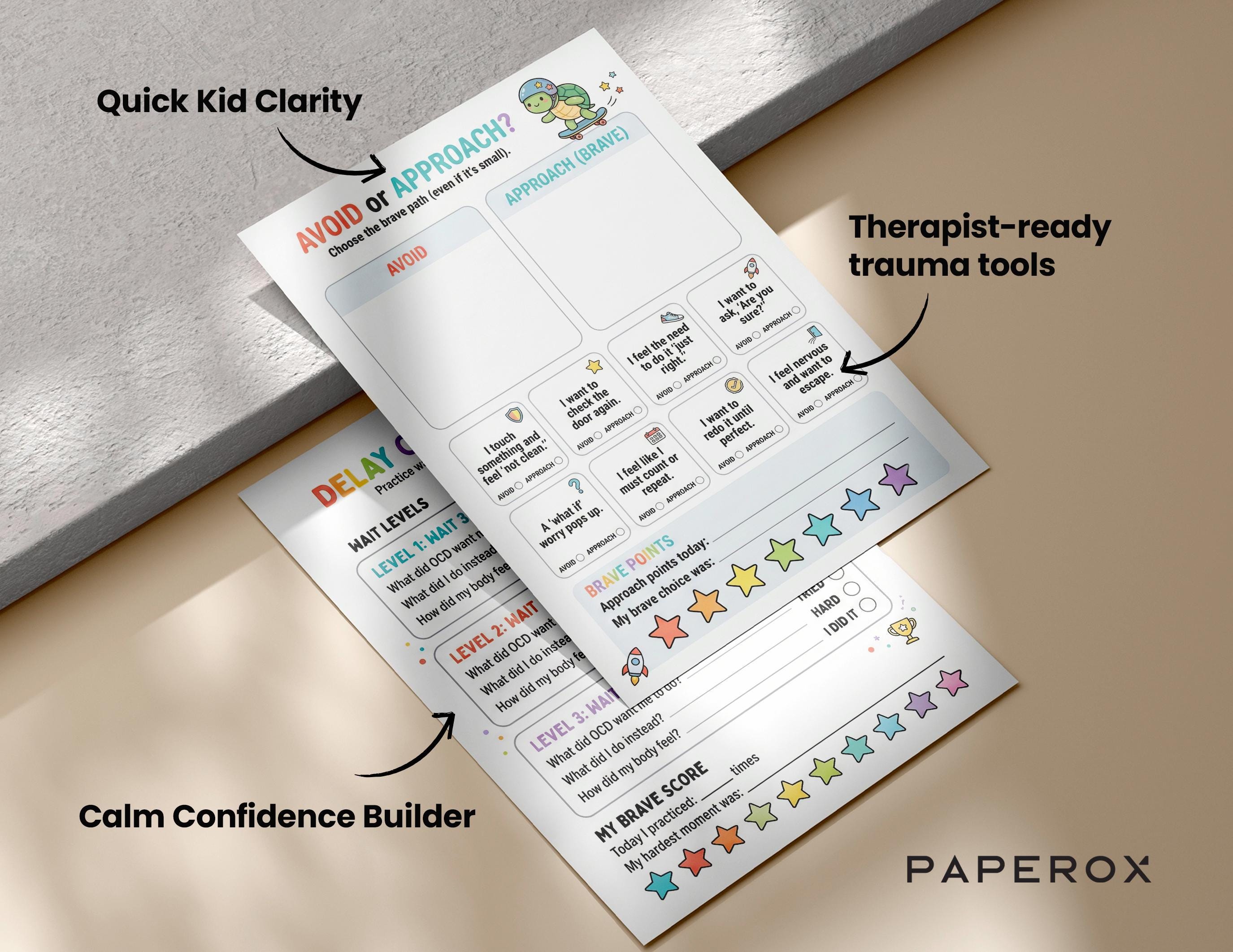 OCD Worksheets for Kids, ERP Therapy Workbook, Child Anxiety Activities ...