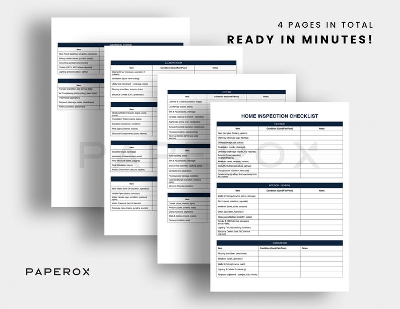 Home Inspection Checklist Template - Printable House Walkthrough PDF ...