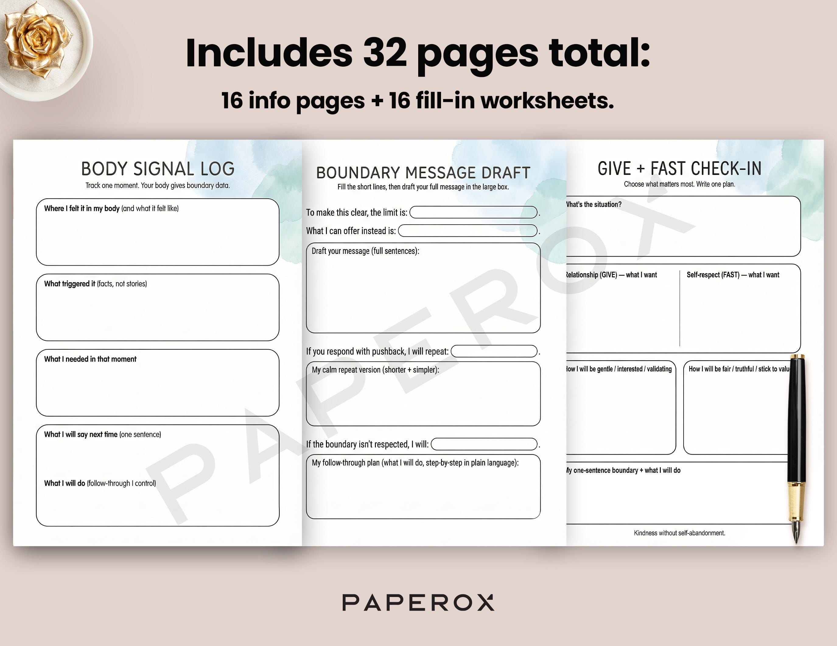 Personal Boundaries Worksheets, Healthy Boundary Setting Workbook, DBT ...