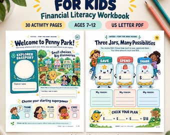 Money & Budgeting for Kids, Financial Literacy Unit Study, Homeschool Printable Workbook, Savings Tracker, Needs vs. Wants