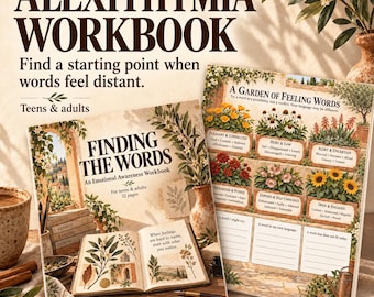 Alexithymia Workbook, Emotional Awareness Worksheets for Teens and Adults, Printable Therapy Journal