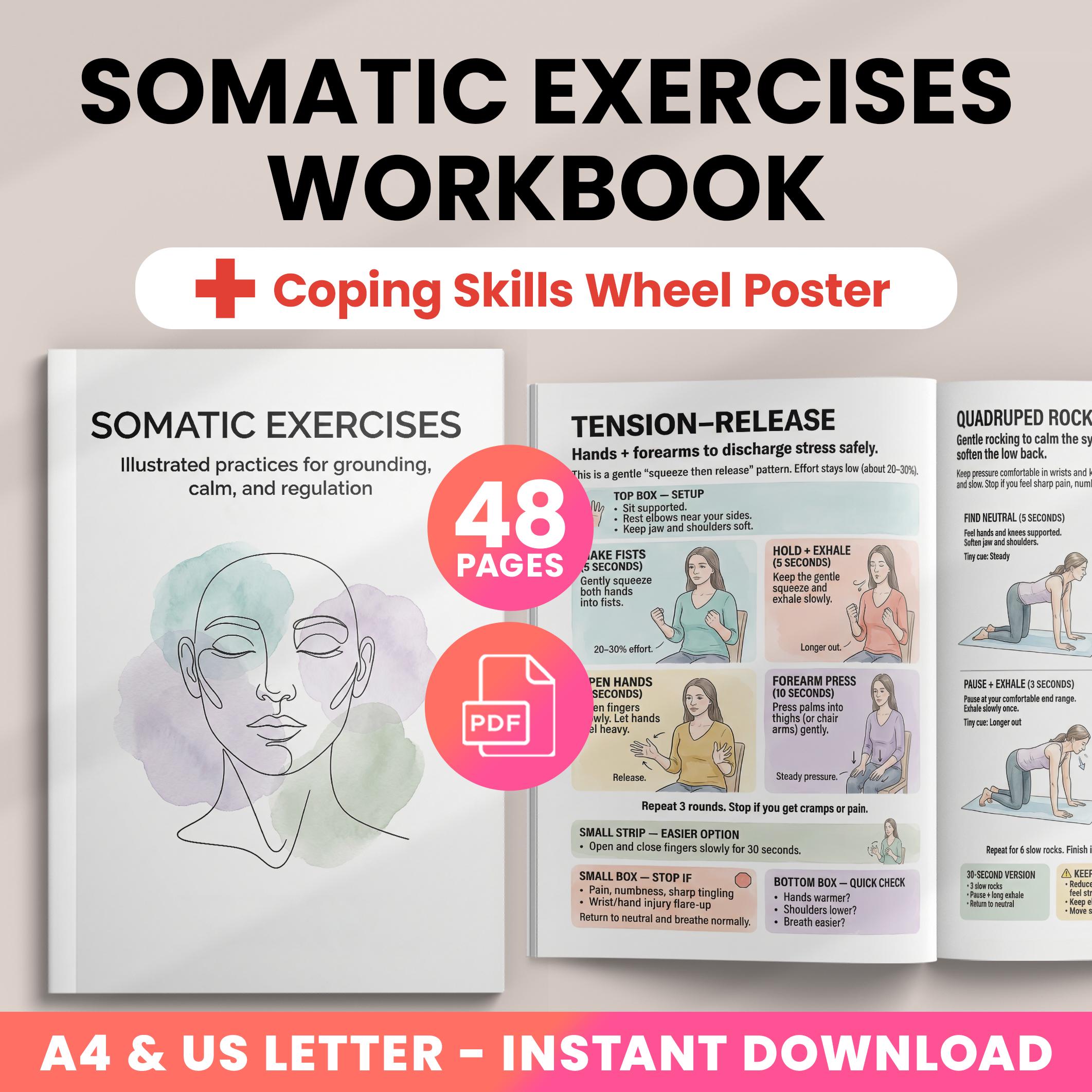 Somatic Exercises Workbook &amp; Breathwork Worksheets, Polyvagal Exercises, Nervous System ...