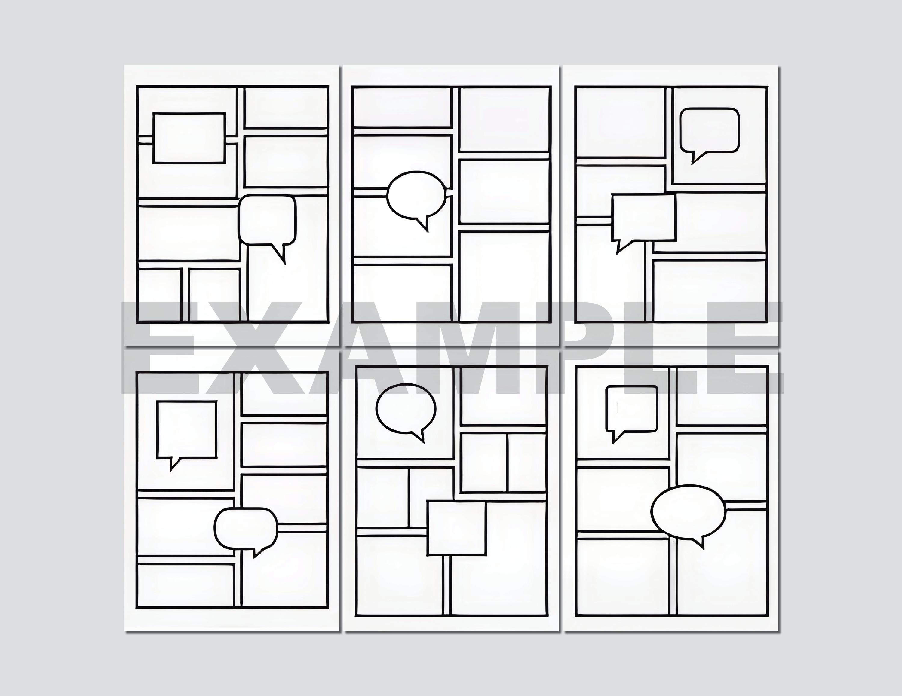 50 Blank Comic Book Templates Printable - Comic Strip Drawing Pages ...