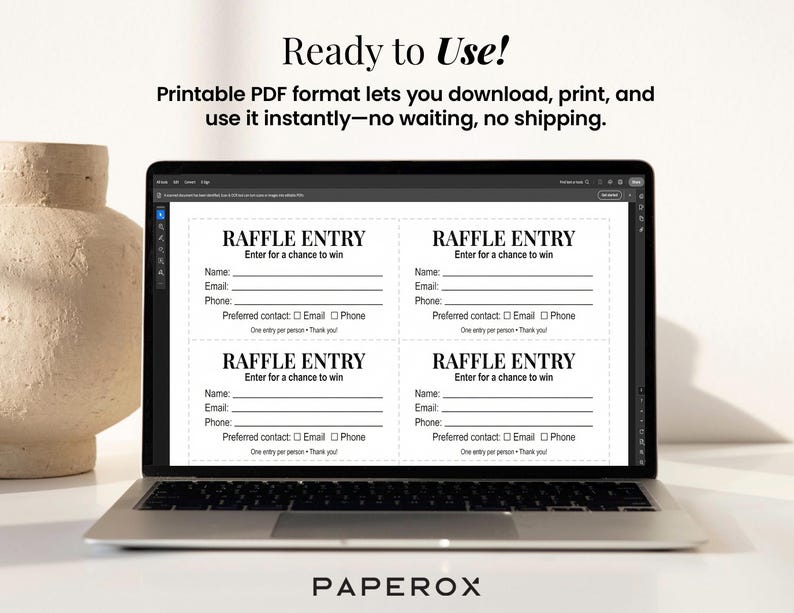Raffle Ticket Form Printable - Enter to Win Entry Slips, US Letter 10 ...