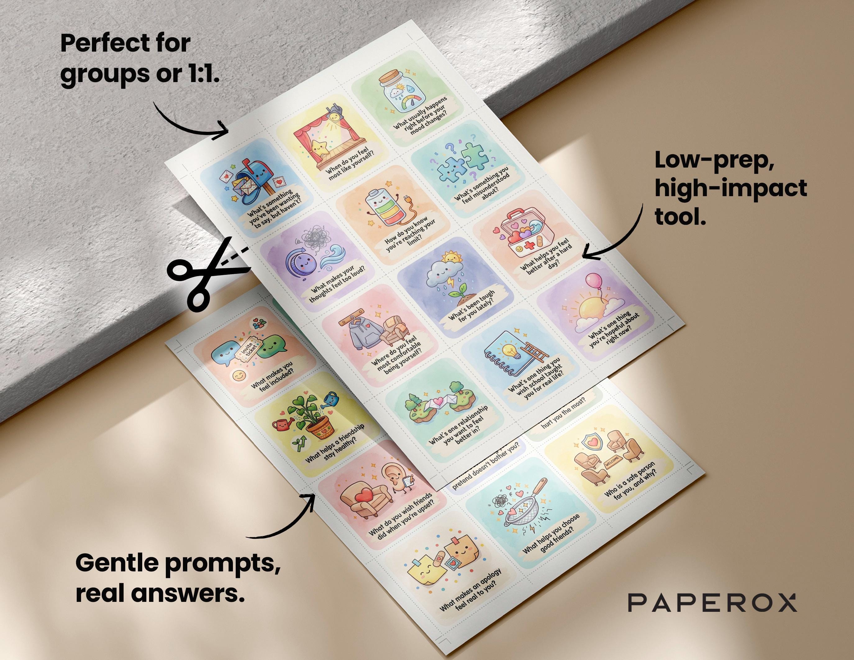 120 Teen Therapy Question Cards Printable - Teen Counseling ...